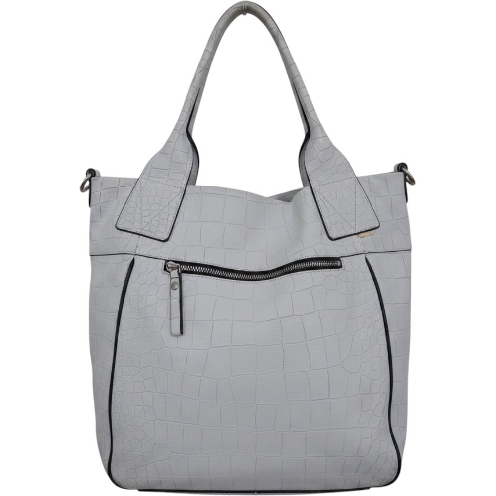 Claudia Firenze‎ White Croc Embossed Leather Tote Bag Made in Italy Shoulder Bag